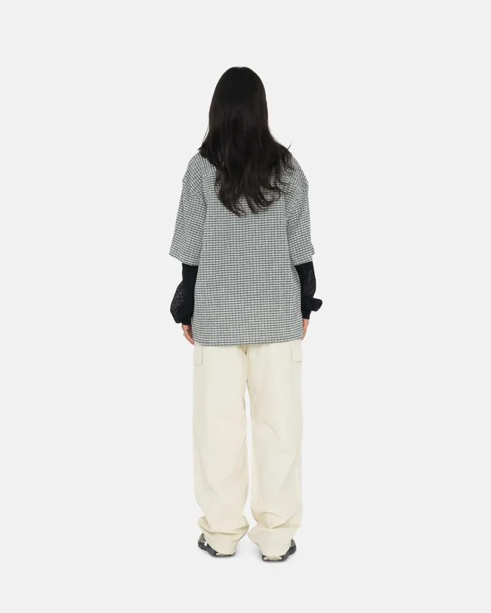 Tops and Shirts Men Stussy WRINKLY GINGHAM SS SHIRT Green Tops and Shirts Men Stussy WRINKLY GINGHAM SS SHIRT Green