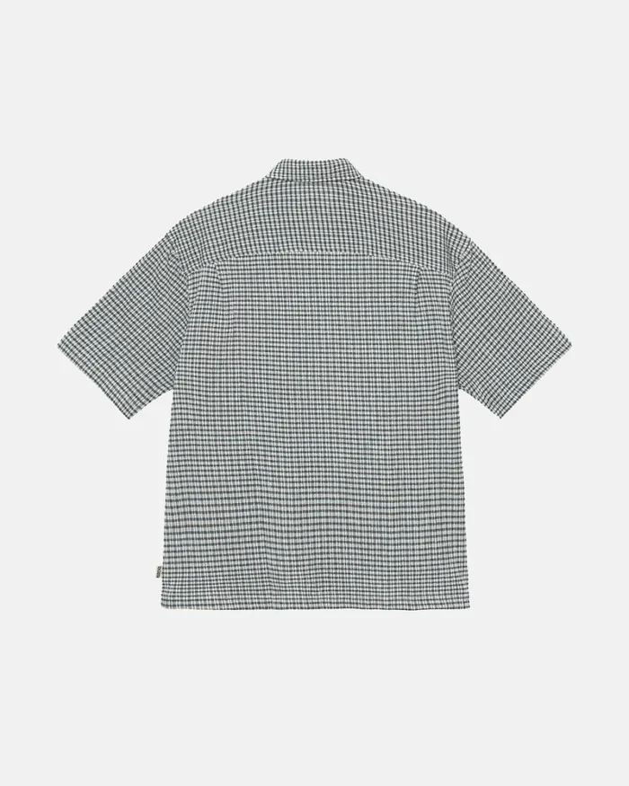 Tops and Shirts Men Stussy WRINKLY GINGHAM SS SHIRT Green Tops and Shirts Men Stussy WRINKLY GINGHAM SS SHIRT Green