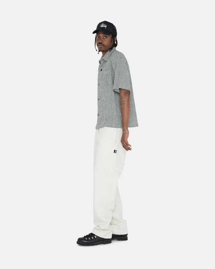 Tops and Shirts Men Stussy WRINKLY GINGHAM SS SHIRT Green Tops and Shirts Men Stussy WRINKLY GINGHAM SS SHIRT Green