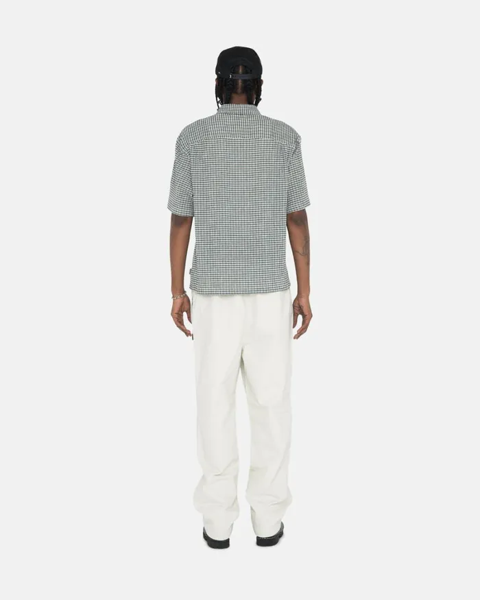 Tops and Shirts Men Stussy WRINKLY GINGHAM SS SHIRT Green Tops and Shirts Men Stussy WRINKLY GINGHAM SS SHIRT Green