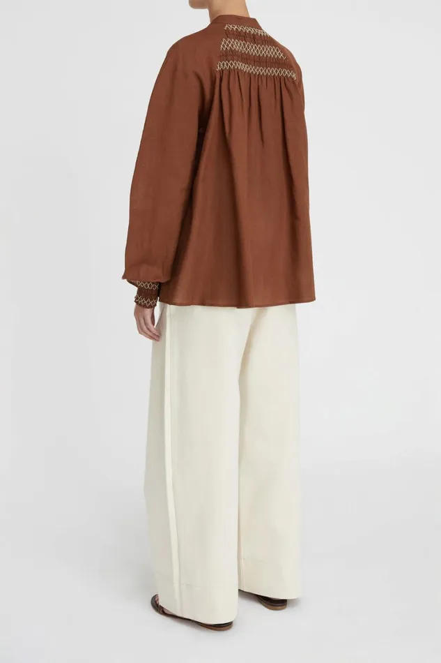Tops And Shirts Women Lee Mathews Celeste Smocked Blouse Tops And Shirts Women Lee Mathews Celeste Smocked Blouse