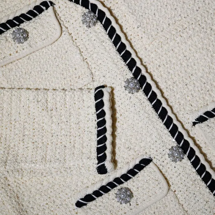 Tops Woman SelfPortrait Cream Sequin Knitted Cardigan Tops Woman SelfPortrait Cream Sequin Knitted Cardigan
