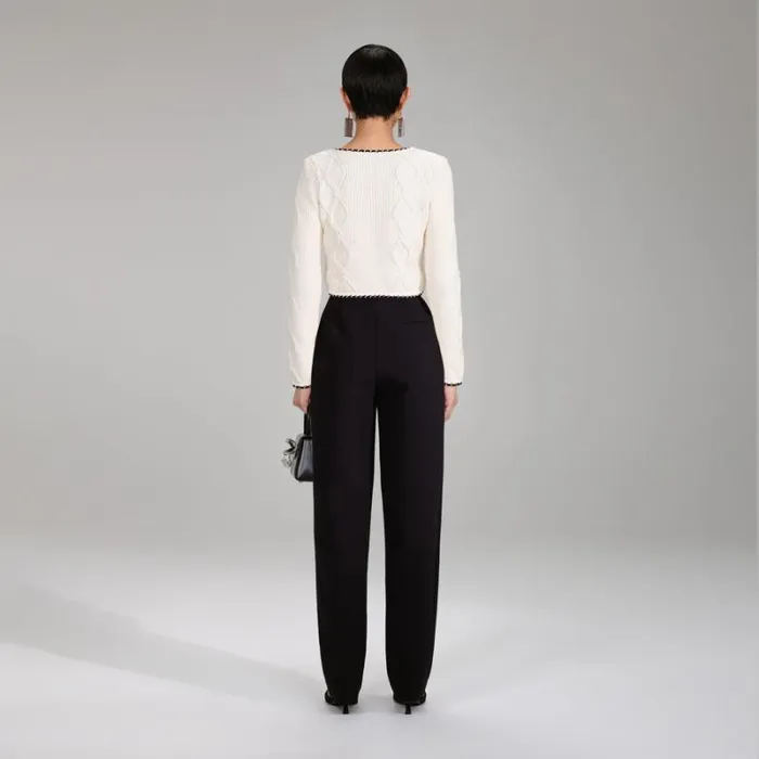 Tops Woman SelfPortrait Cream Sequin Knitted Crop Cardigan Tops Woman SelfPortrait Cream Sequin Knitted Crop Cardigan