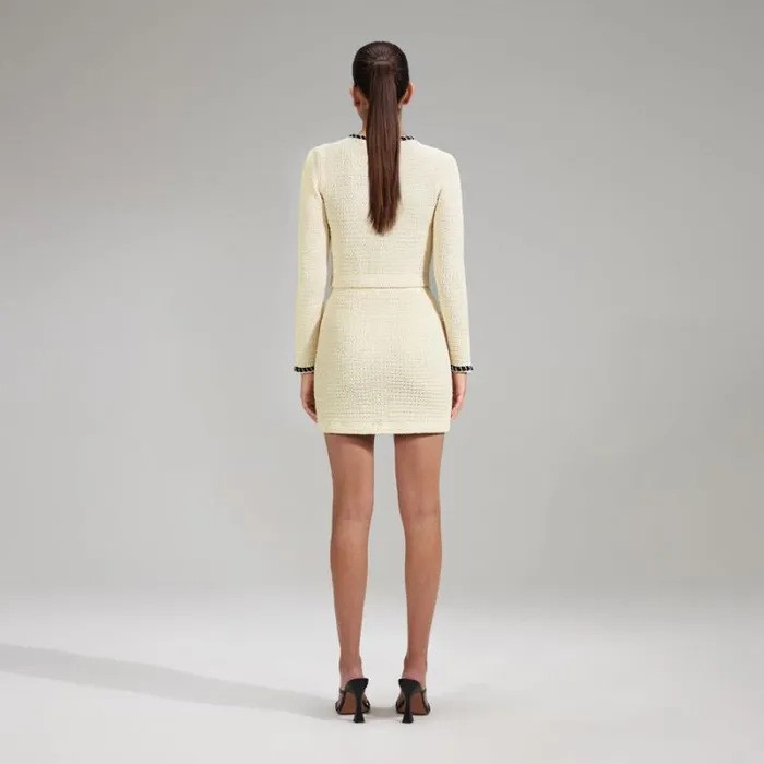 Tops Woman SelfPortrait Cream Sequin Knitted Crop Cardigan Tops Woman SelfPortrait Cream Sequin Knitted Crop Cardigan