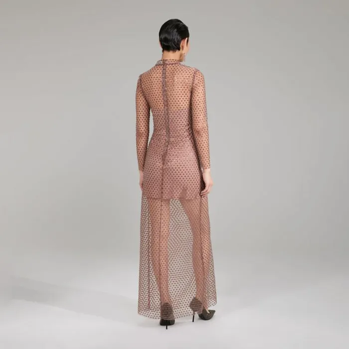 Tops Woman SelfPortrait Dot Sequin Mesh Long Sleeve Top Tops Woman SelfPortrait Dot Sequin Mesh Long Sleeve Top