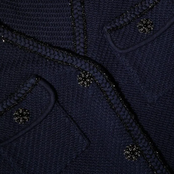 Tops Woman SelfPortrait Navy Knit Cardigan Tops Woman SelfPortrait Navy Knit Cardigan