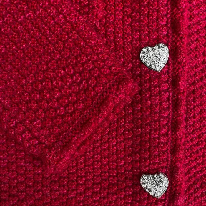 Tops Woman SelfPortrait Red Melange Knit Crop Cardigan Tops Woman SelfPortrait Red Melange Knit Crop Cardigan
