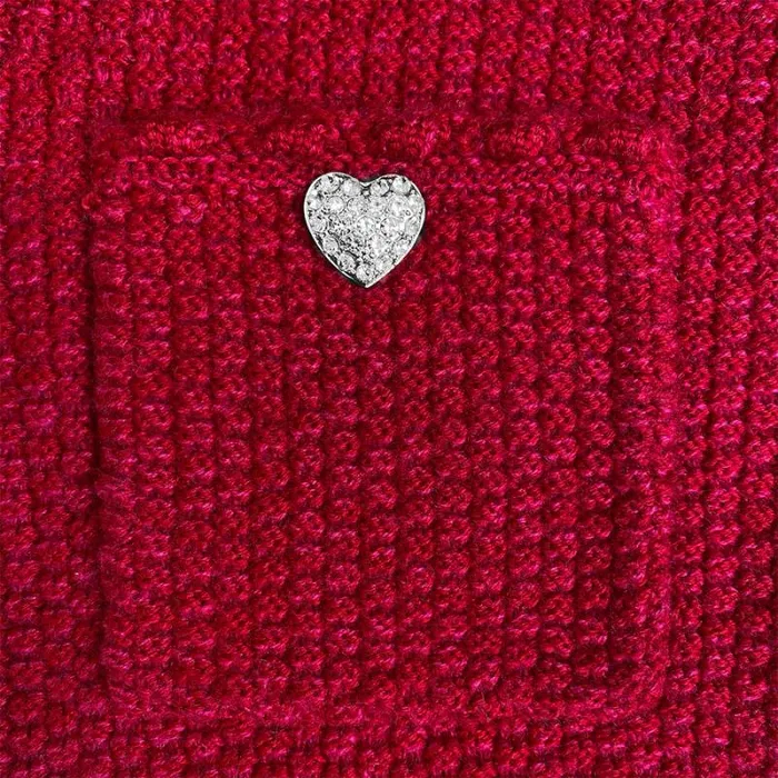 Tops Woman SelfPortrait Red Melange Knit Crop Cardigan Tops Woman SelfPortrait Red Melange Knit Crop Cardigan