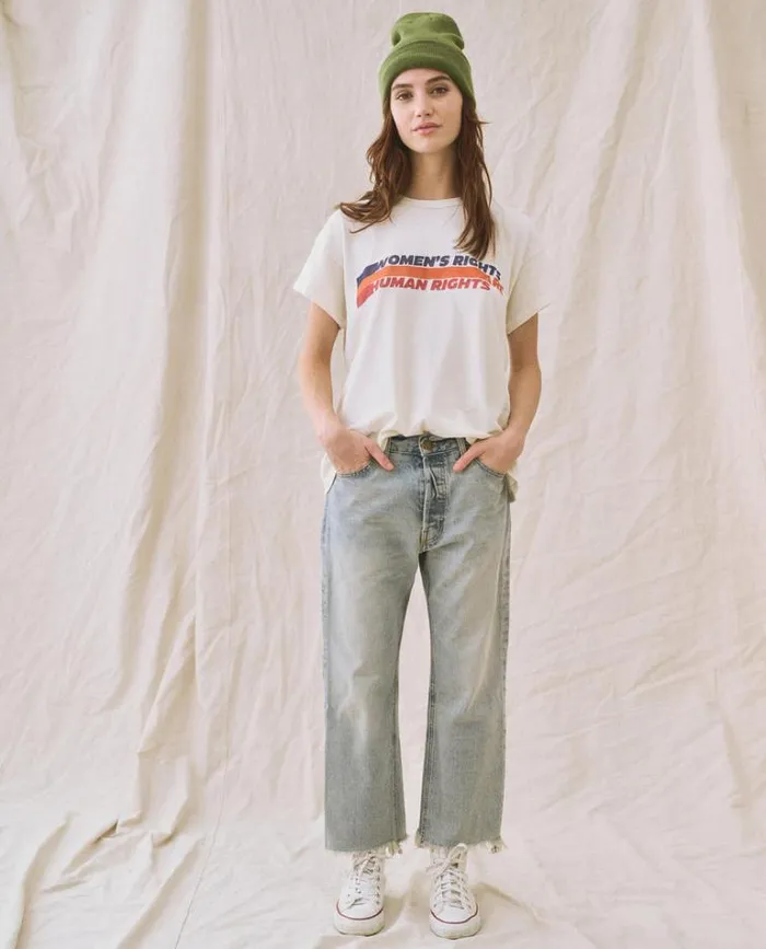 Tops Women039s The Great Limited Edition The Women039s Rights Boxy Crew Washed White