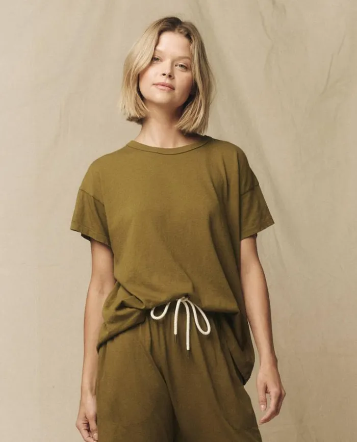 Tops Women039s The Great The Boxy Crew Fir Green