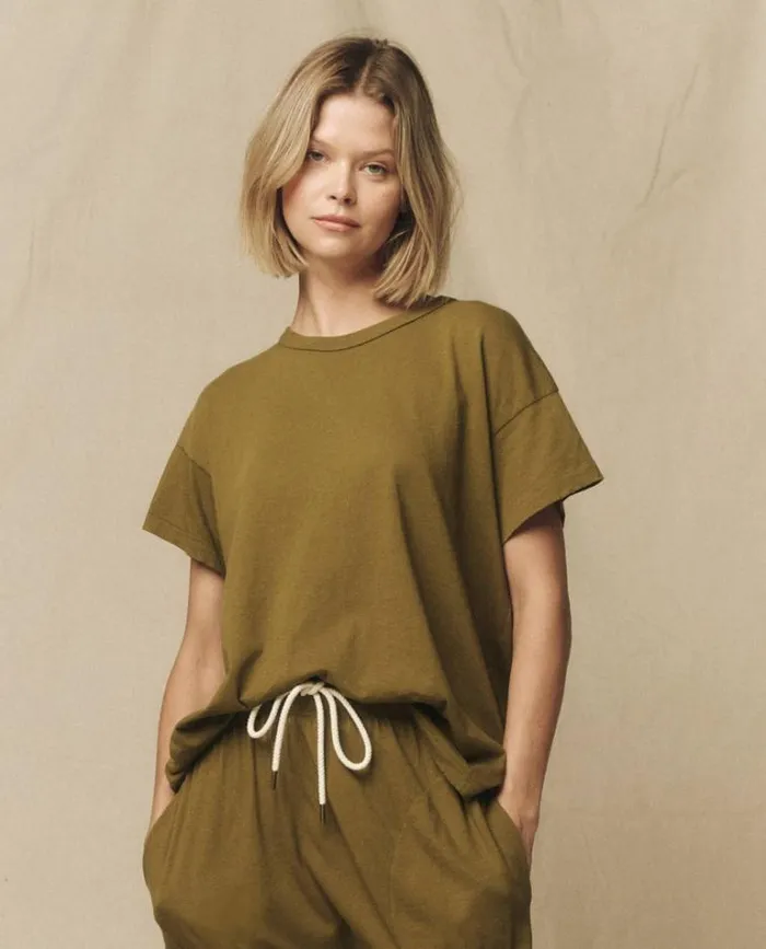 Tops Women039s The Great The Boxy Crew Fir Green