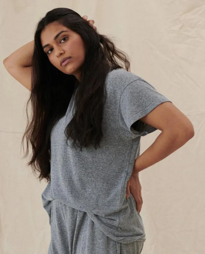 Tops Women039s The Great The Boxy Crew Heather Grey