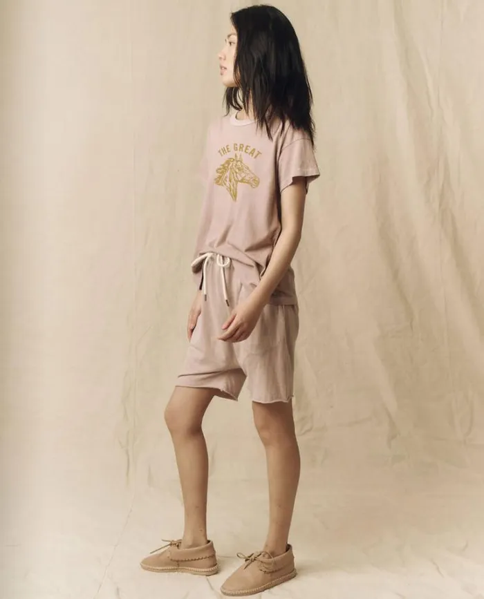 Tops Women039s The Great The Boxy Crew Soft Lilac With Spice Bronco Graphic