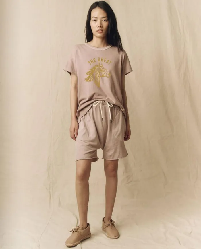 Tops Women039s The Great The Boxy Crew Soft Lilac With Spice Bronco Graphic