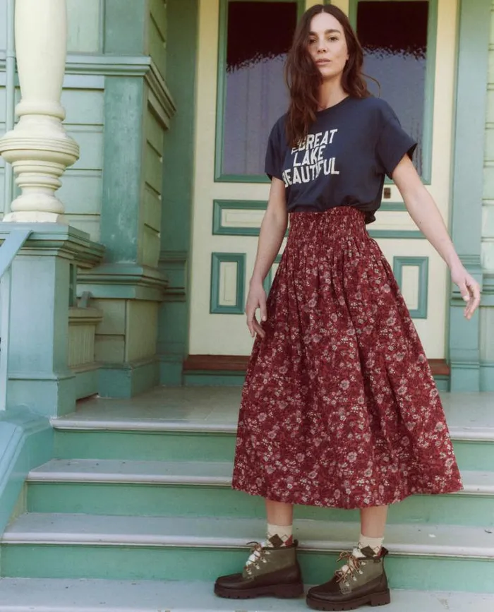 Tops Women039s The Great The Boxy Crew True Navy With The Great Lake Beautiful Graphic
