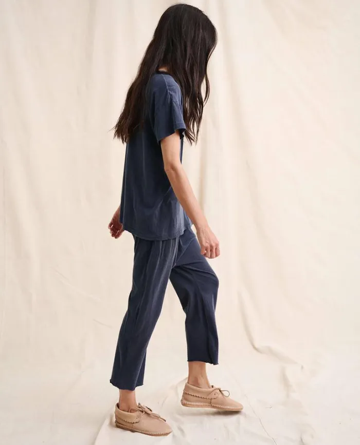 Tops Women039s The Great The Boxy Crew Washed Navy With Cream Bronco Graphic