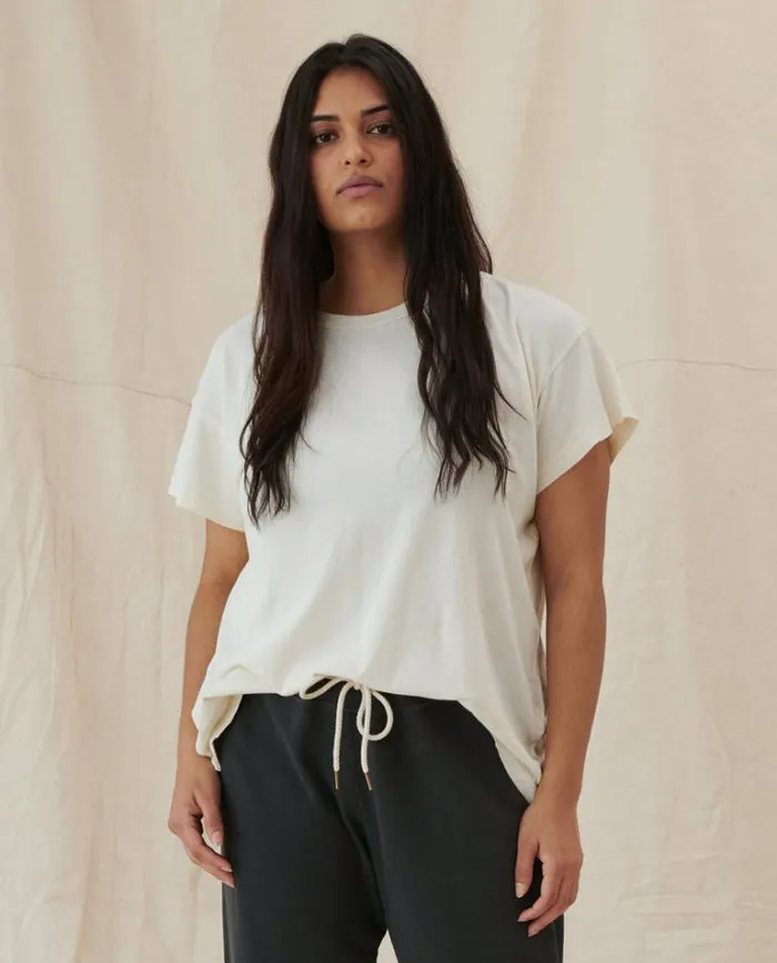 Tops Women039s The Great The Boxy Crew Washed White