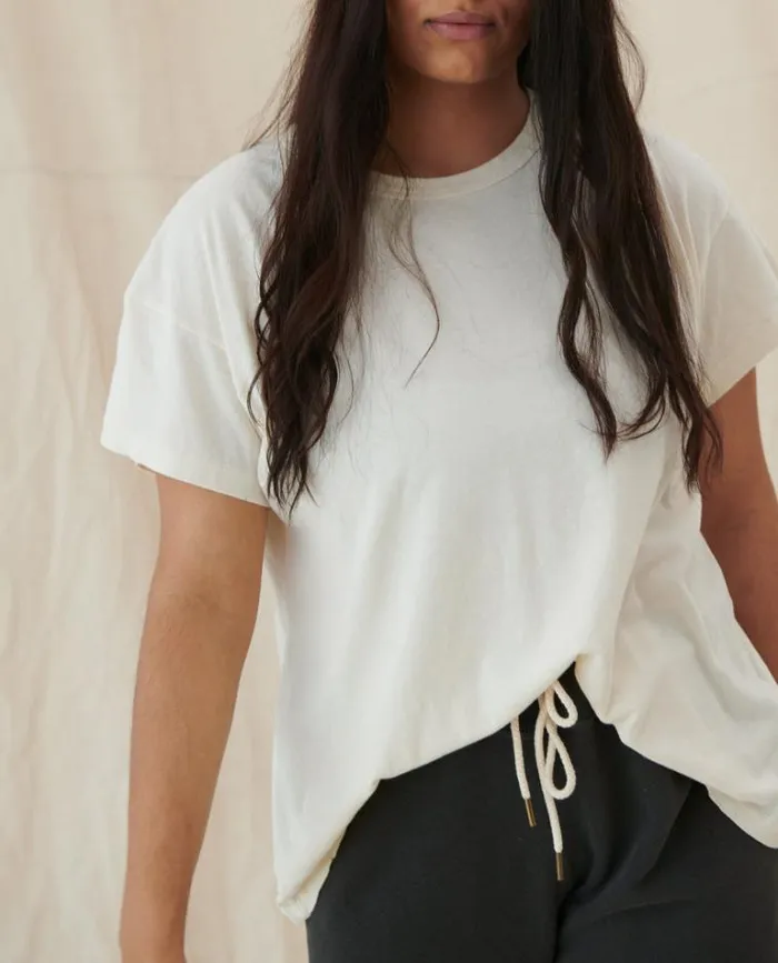 Tops Women039s The Great The Boxy Crew Washed White