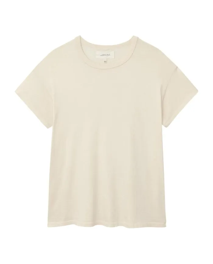 Tops Women039s The Great The Boxy Crew Washed White