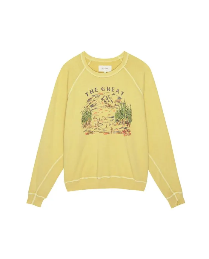 Tops Women039s The Great The College Sweatshirt Straw With Woodsy Trail Graphic