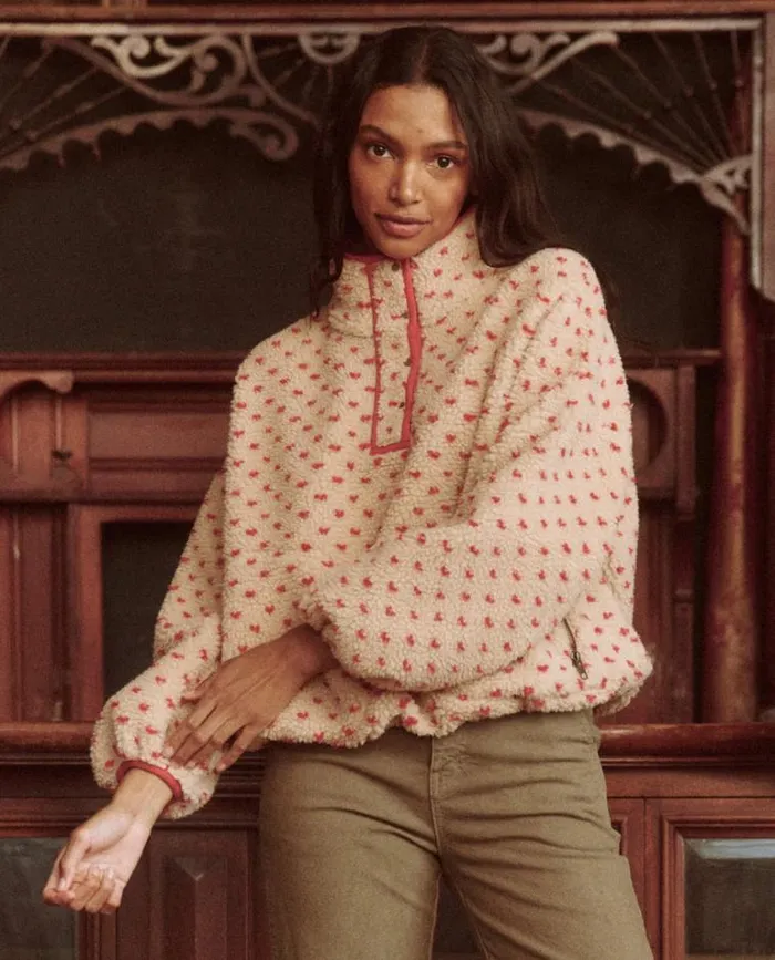 Tops Women039s The Great The Countryside Pullover Oat With Red
