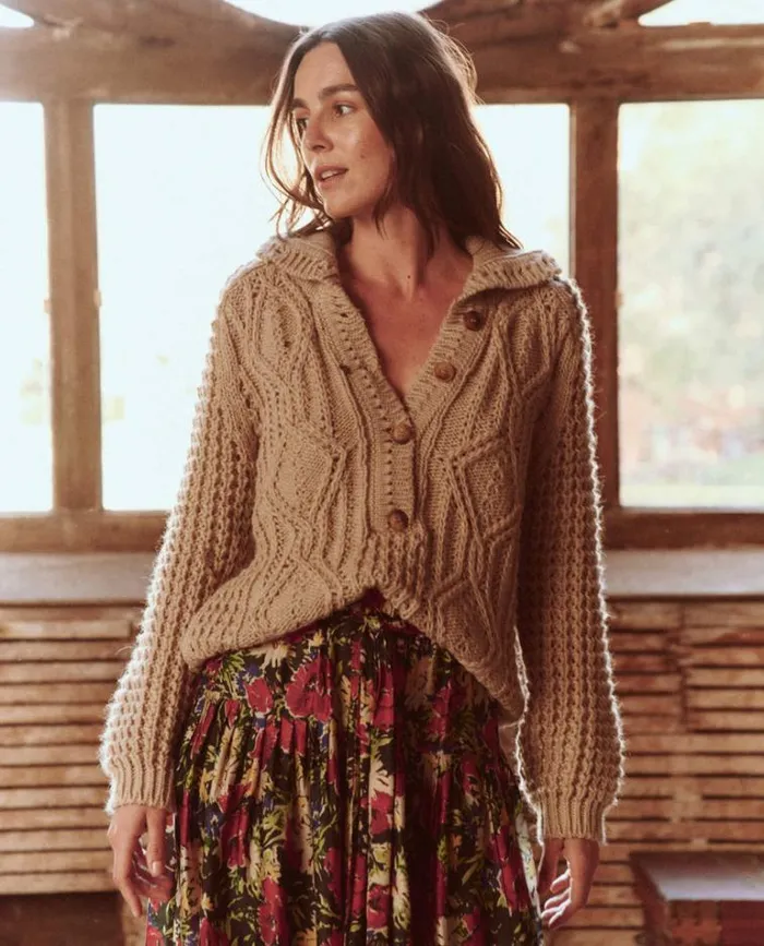 Tops Women039s The Great The Cozy Cable Pullover Oat