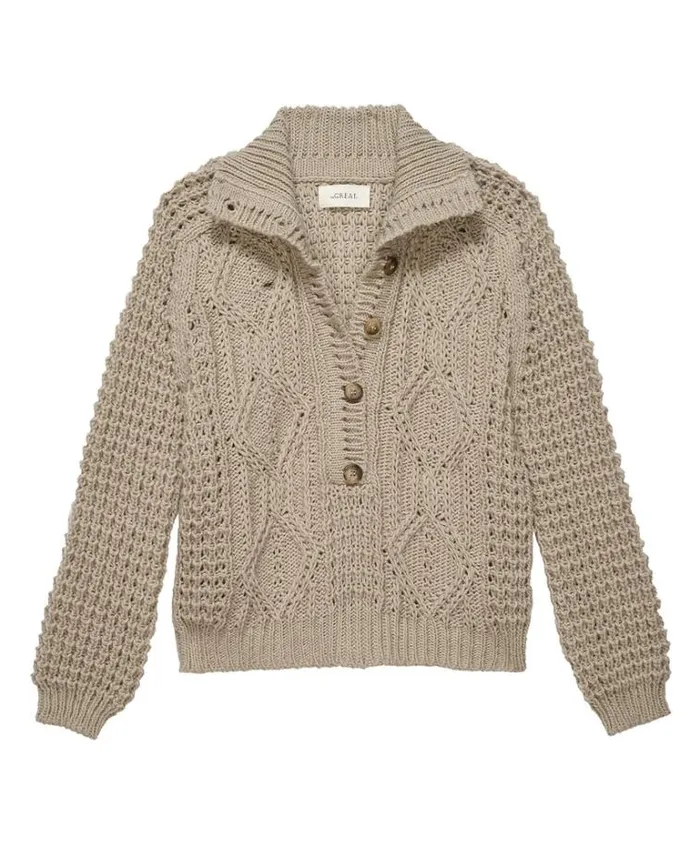 Tops Women039s The Great The Cozy Cable Pullover Oat