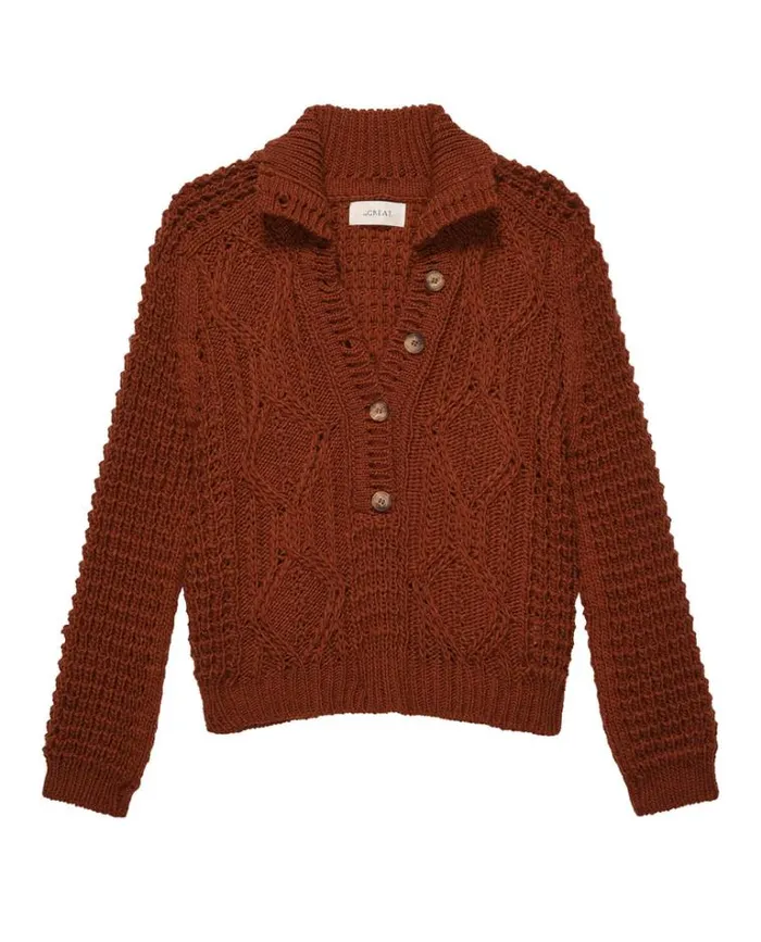 Tops Women039s The Great The Cozy Cable Pullover Strawberry Jam