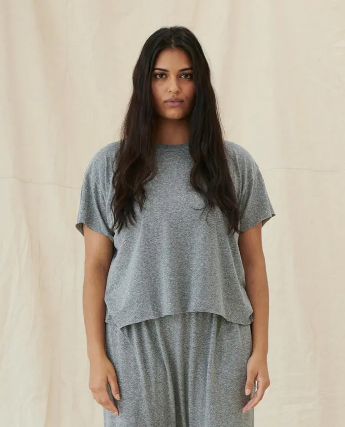 Tops Women039s The Great The Crop Tee Heather Grey