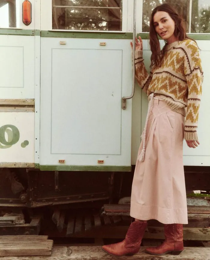 Tops Women039s The Great The Folk Pullover Earth Tone