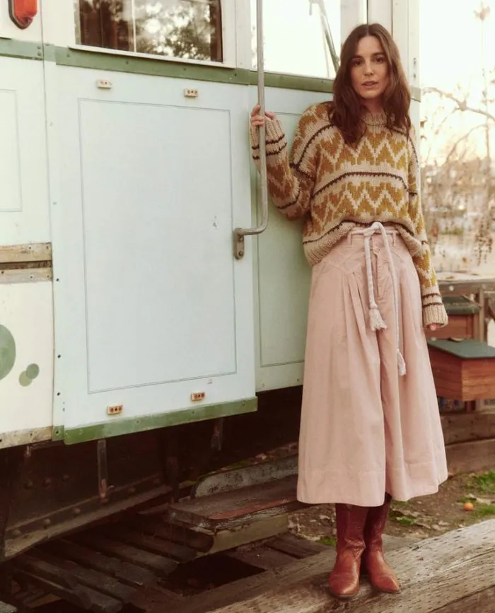 Tops Women039s The Great The Folk Pullover Earth Tone