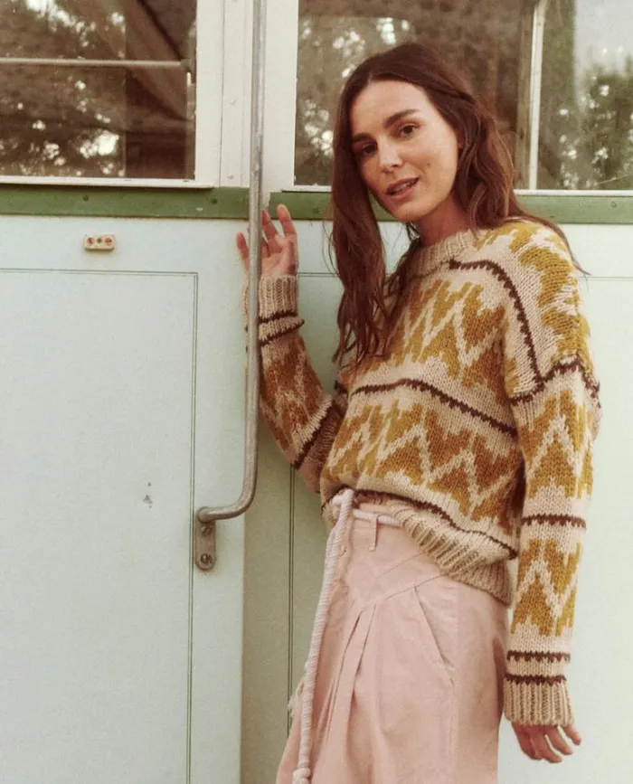 Tops Women039s The Great The Folk Pullover Earth Tone