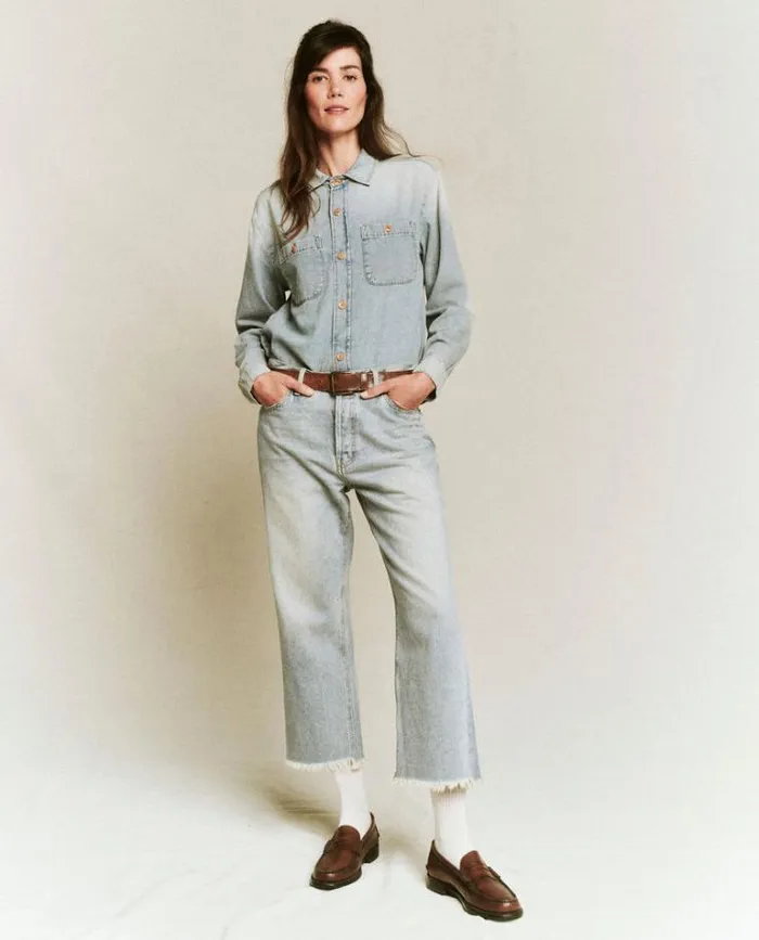 Tops Women039s The Great The Harbor Shirt Asphalt Wash