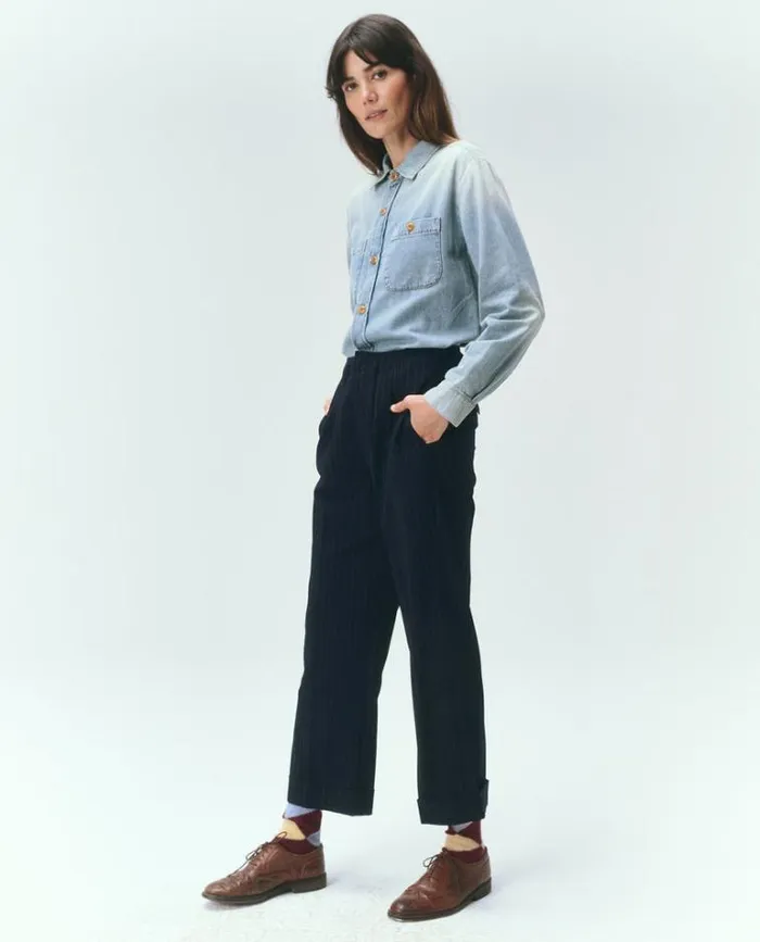 Tops Women039s The Great The Harbor Shirt Asphalt Wash