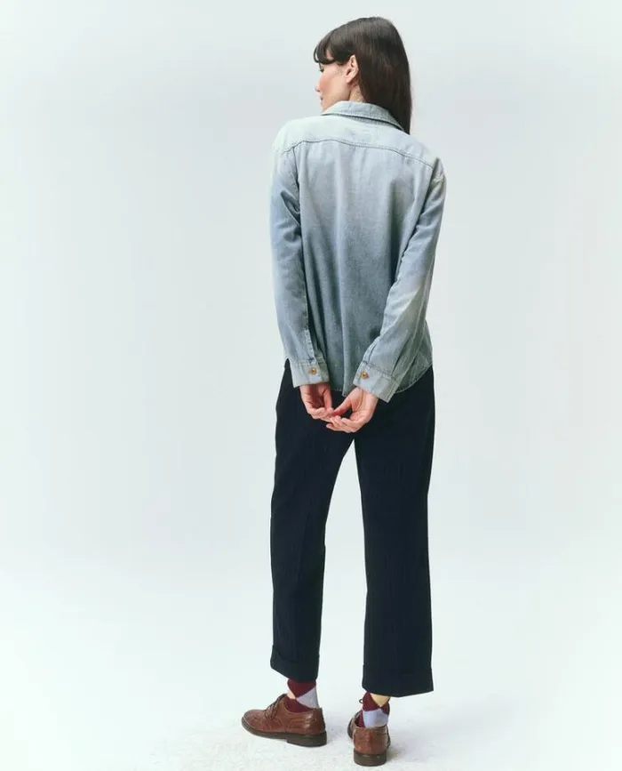 Tops Women039s The Great The Harbor Shirt Asphalt Wash
