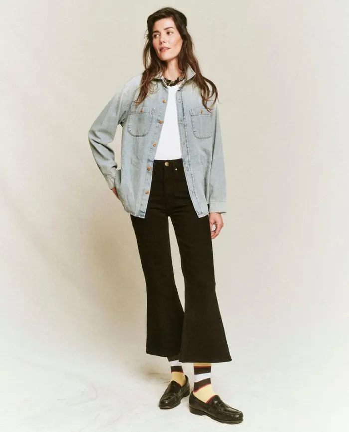 Tops Women039s The Great The Harbor Shirt Asphalt Wash