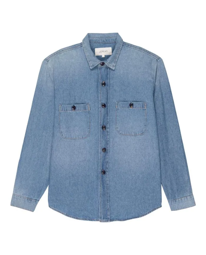 Tops Women039s The Great The Harbor Shirt Saddle Wash