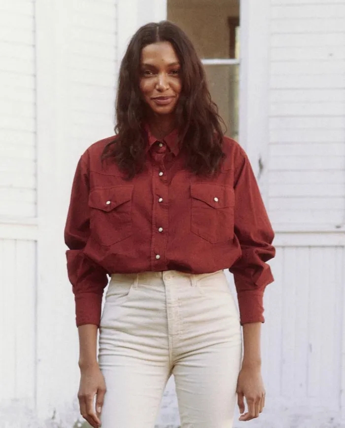 Tops Women039s The Great The Heritage Shirt Strawberry Jam