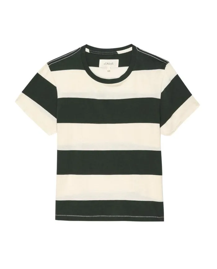Tops Women039s The Great The Little Tee Dark Cypress Stripe