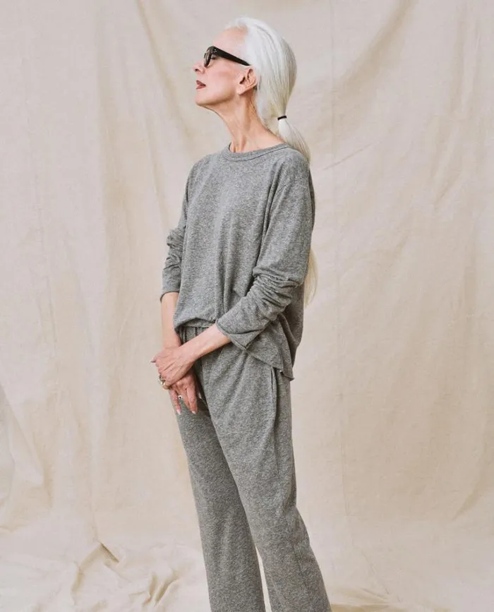 Tops Women039s The Great The Long Sleeve Crop Tee Heather Grey