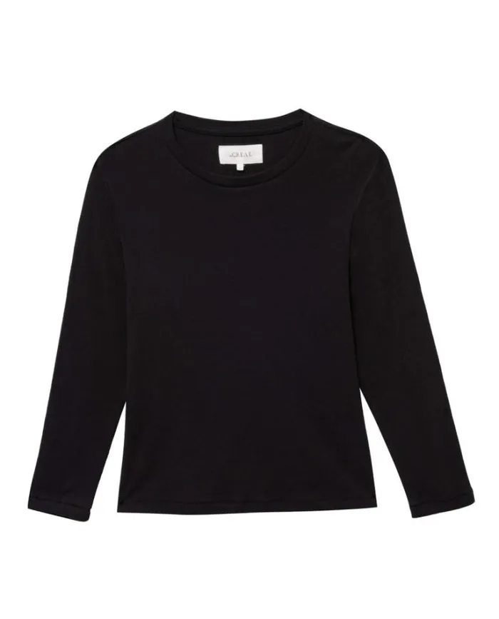 Tops Women039s The Great The Long Sleeve Recycled Slim Crew Night