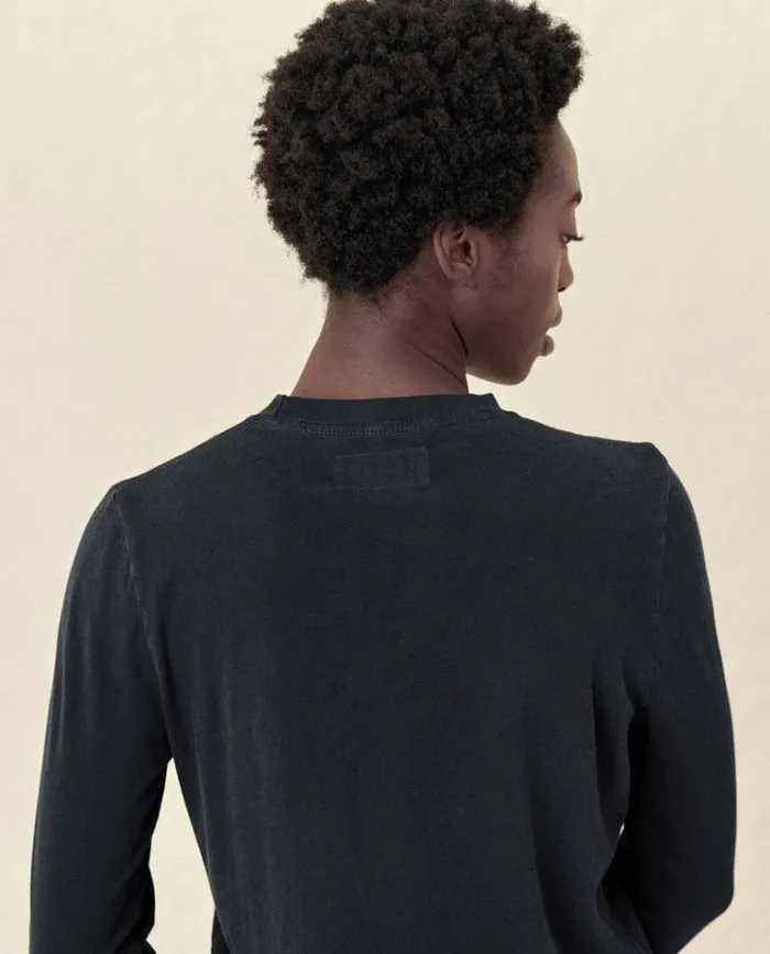 Tops Women039s The Great The Long Sleeve Slim Tee Almost Black