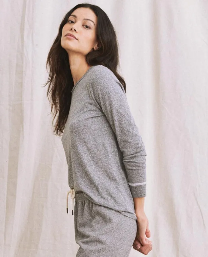 Tops Women039s The Great The Long Sleeve Slim Tee Heather Grey