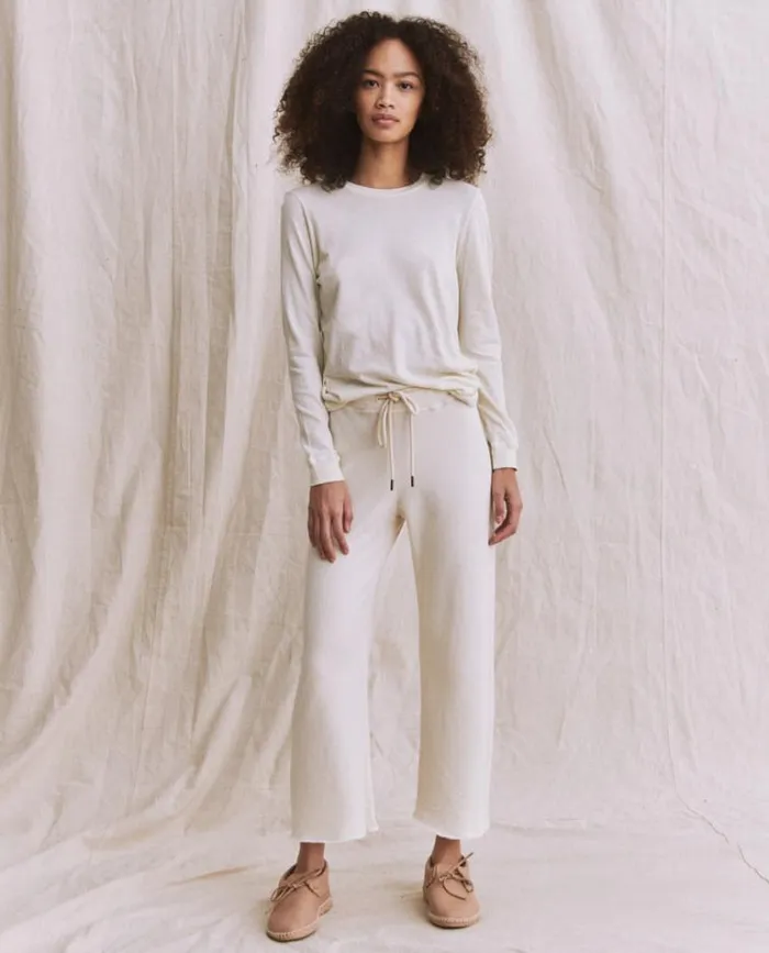 Tops Women039s The Great The Long Sleeve Slim Tee Washed White