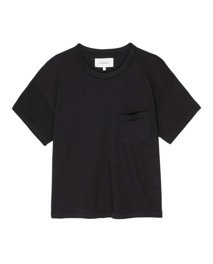 Tops Women039s The Great The Pocket Tee Almost Black