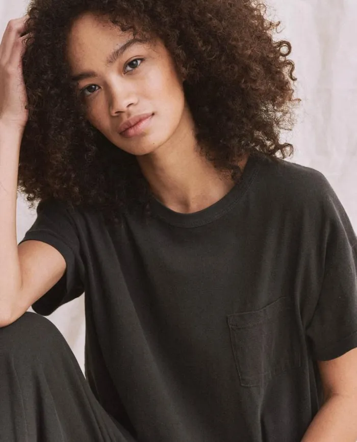 Tops Women039s The Great The Pocket Tee Washed Black