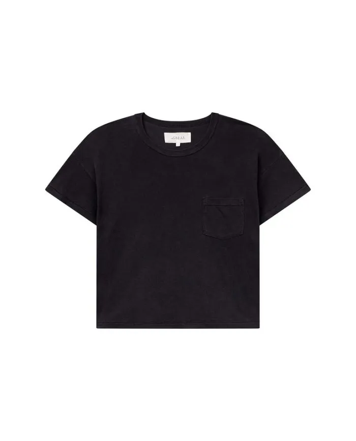 Tops Women039s The Great The Pocket Tee Washed Black