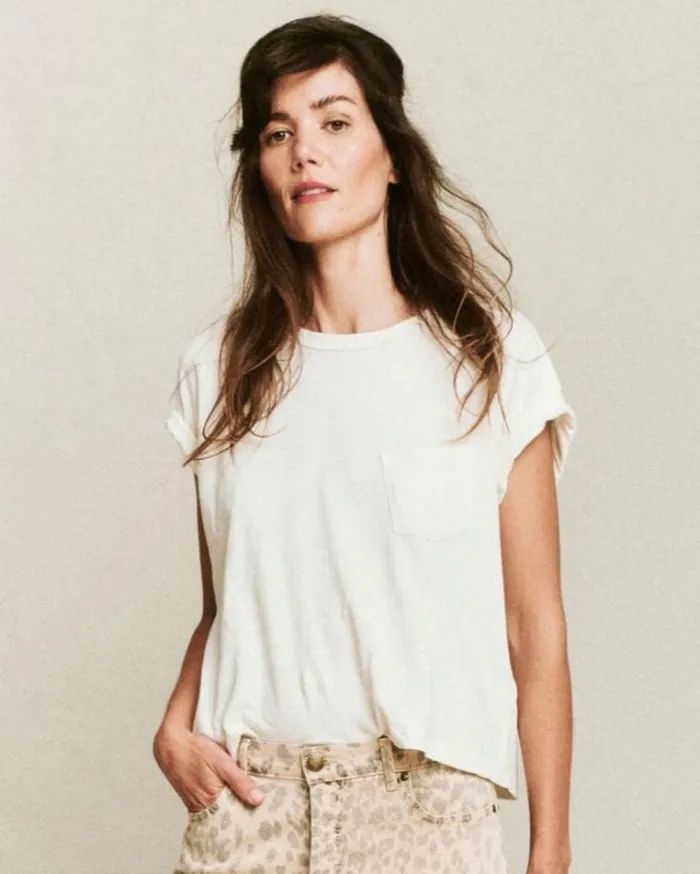 Tops Women039s The Great The Pocket Tee Washed White