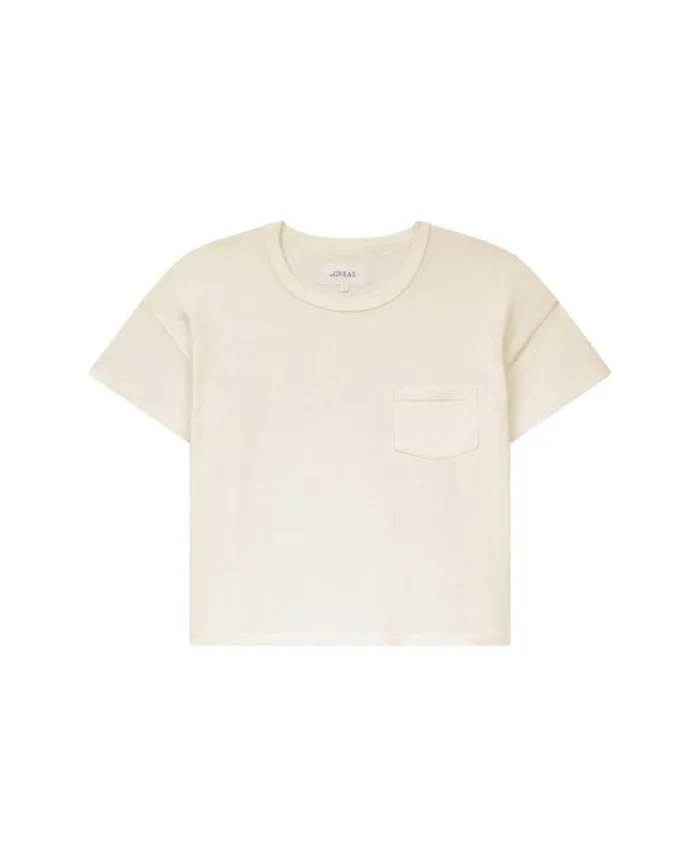 Tops Women039s The Great The Pocket Tee Washed White