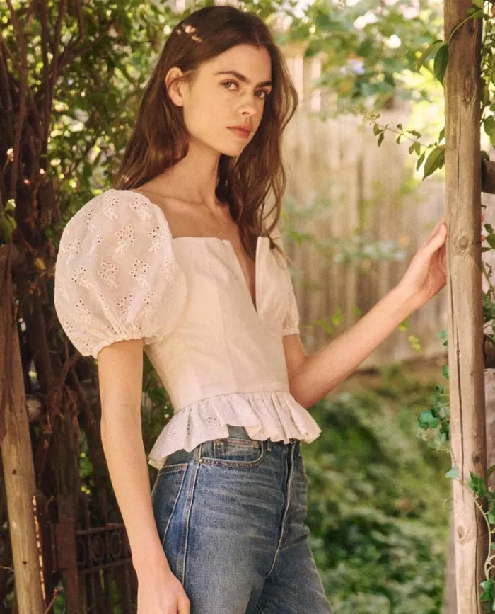 Tops Women039s The Great The Primrose Top Cream